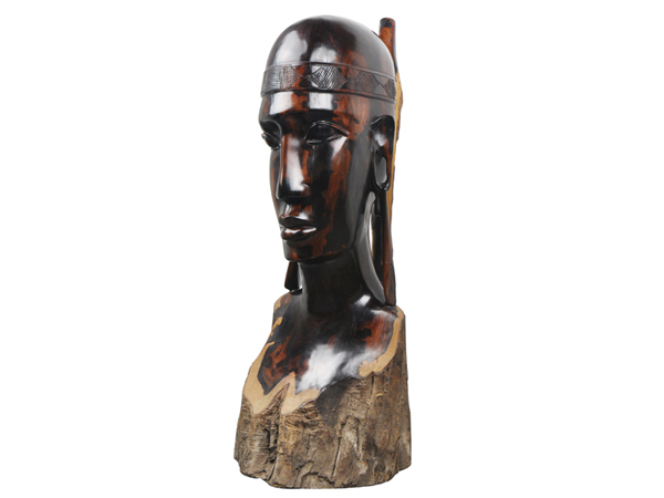 非洲进口Makonde马孔德木雕，非洲大型马赛人头部木雕，非洲Makonde木雕，非洲马孔德木雕(LWC-068)