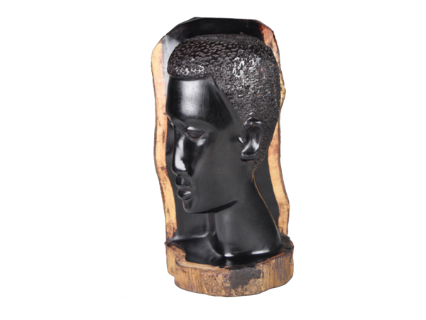 非洲进口Makonde马孔德木雕，非洲人头像木雕，非洲Makonde木雕，非洲马孔德木雕(LWC-084)