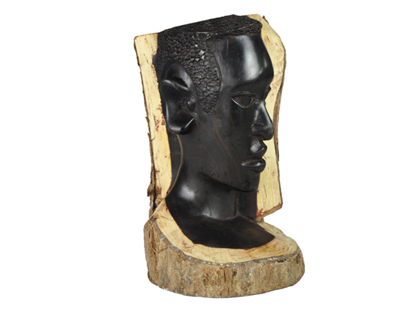 非洲进口Makonde马孔德木雕，非洲人头像木雕，非洲Makonde木雕，非洲马孔德木雕(LWC-085)