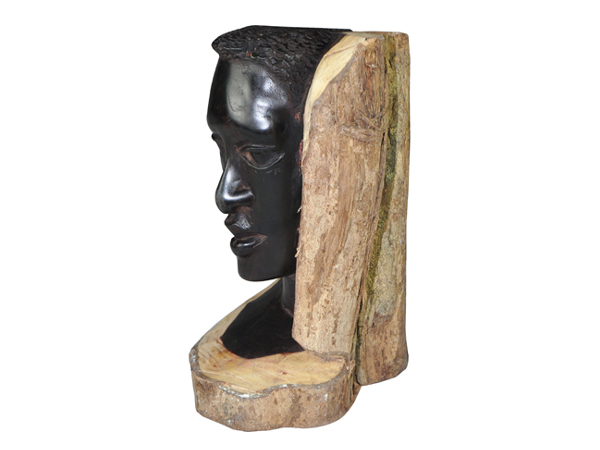 非洲进口Makonde马孔德木雕，非洲人头像木雕，非洲Makonde木雕，非洲马孔德木雕(LWC-085)