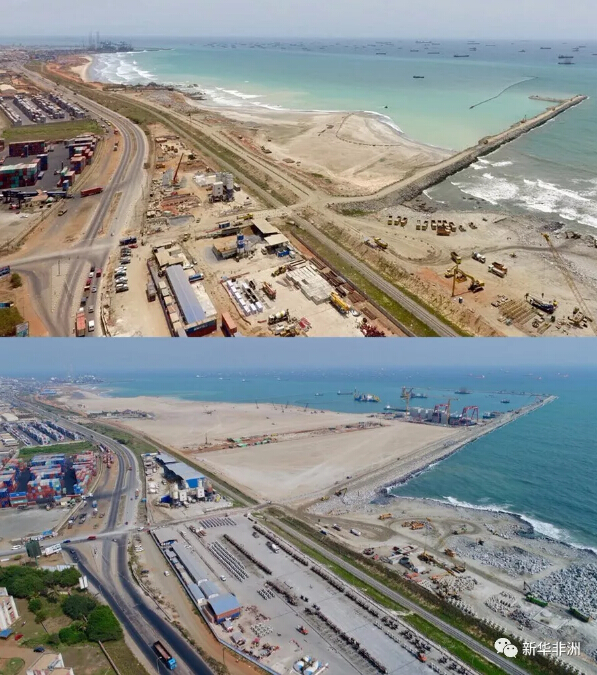 　　新年伊始，加纳首都阿克拉以东的特马新集装箱码头工程的施工现场一派繁忙景象：一辆辆卡车来回穿梭，有条不紊地将石料倾倒于岸边的开体式抛石船中，抛石船再将石料运送到海上施工点，抛入指定位置，几个环节紧密配合，防波堤就一点点被“堆”了出来。  　　    　　15日，当地工人在防波堤上指挥卡车。新华社记者 石松摄  　　从2016年开工至今，一条约2300米长的防波堤已在海上伸展出来。从空中俯瞰，犹如从岸边伸向海中的一条长臂，十分壮观。在防波堤的掩护下，港池内大小施工船舶来来往往，后方吹填造地工作也井然有序地展开。  　　特马港位于加纳首都阿克拉以东30公里处，现有主要泊位12个，是加纳第一大港，也是西非重要的货物集散地。随着加纳国民经济发展以及西非区域经济互通增强，港口运转能力已经远不能满足需要。  　　由中国港湾工程有限责任公司(中国港湾)承建的加纳特马港扩建工程2016年起开工建设，项目合同工期为51个月，总造价约4.76亿美元。新集装箱码头完工后，特马港将会成为加纳及周边国家重要的物资进出口通道。  　　作为项目承包商，中国港湾将负责全长约1400米的4个15万吨级集装箱码头泊位的施工、近4000米防波堤建设、121公顷码头后方陆域吹填及港池、航道疏浚工作。此外，中国港湾还将负责该项目的地质勘探、物理模型构建等前期科研和主体工程的设计工作。  　　    　　工程进展对比图。上图：2017年3月11日摄;下图：2018年1月18日摄(中国港湾供图)  　　近日，中国港湾将39.67万平方米的陆域吹填面积正式移交，完成了项目第一个重要节点。一年多来，中国港湾不仅在这里实现了“沧海桑田”的变迁，也在助力当地人才培养、带动当地中小企业发展方面作出了突出贡献。  　　创造就业机会　培养本地人才  　　对于加纳本地人来说，这样的一个工程项目，其最具吸引力的并非薪水，而是对员工有针对性的岗位技术培训。很多员工在上岗后，通过培训拿到国际认证的资质。拥有了技能与认证的他们将来无论在国内还是在国外，就业都有了保障。  　　项目总监杨涛介绍说，目前特马港扩建项目聘请本地员工969人，而在2017年用工高峰期一度达1300人，中国港湾已成为在加纳本地创造就业岗位最多的外国企业之一。  　　“我们不仅对本地员工开展了专业技术培训，帮他们取得国际化的专业证书，还挑选了一部分本地员工去周边国家进行跨项目培训和交流。”杨涛说。  　　    　　15日拍摄的防波堤上的工作场景。新华社记者 石松摄  　　加布里埃尔·艾格比伟是混凝土工人组长。他说，上岗以来，中国港湾为他安排了职业技术、法律及安全等各类培训，“一开始我只是一名普通混凝土工人，后来被提升为组长，去年底我还被选中去周边国家参加培训。中国人对加纳员工十分友好，我很幸运可以成为这个项目中的一员。”  　　目前，项目管理层的加纳员工大约有53人，占比达37%;本地技术工人约290人，占比76%。杨涛表示，项目在当地聘用的技术工种人员和管理岗位人员的人数和比例一直在上升，本地员工也用自身的专业技能和认真好学的精神不断证明自己。  　　安蓬萨-恩亚科是项目的行政人员，负责项目用车的协调、维护等事项。他告诉记者：“虽然我负责的是交通方面的工作，但也获得了人力资源管理、安全等方面的培训，并且通过工作和学习，综合管理能力得到了很大提升。即便将来项目结束，我也可以靠着在这里学到的本事去找下一份工作了。”  　　以项目建设为中心，推动本地中小企业发展  　　除为当地人提供就业岗位外，中国港湾还与当地超过30家分包商、供应商合作，涵盖运输、工程、物流、广告、食品物资等多个领域，项目在为后者带去生意和收入的同时，还推动他们提高自身生产与安全标准，增强了这些中小企业的竞争力。  　　项目综合部经理刘伟告诉记者，项目在不对工程质量和进度产生关键影响的日常采购和普通分项工程分包等方面，优先考虑加纳本地的中小企业，“在与他们建立合作关系后，重点协助他们建立适应国际工程特点的企业流程、规章制度、培训体系，使之符合项目要求。此外，我们也把这些中小企业的员工纳入项目培训体系，特别是在安全、质量和环保方面，为他们提供培训。”  　　奎西·阿桑特的运输公司已经与项目合作了一年多的时间。“以前我的公司只有8辆卡车、25名司机。后来我们贷款买了新车，扩大了规模。目前，公司已经有40辆卡车、130名司机，公司成长得如此之快，连我自己都没想到。”阿桑特说。  　　    　　鸟瞰防波堤。(中国港湾供图)  　　“中国港湾对我们提出的安全标准十分严格，比如对于车况与检修、司机素质、行车规范等都有成文的要求。在他们的建议下，我们为每一台车配备了导航系统和行车记录仪。一年多的合作使我的公司提高了管理水平和竞争力。不管将来再与什么国际项目合作，相信我们都能胜任。”阿桑特充满自信地说。  　　文章来自：新华非洲