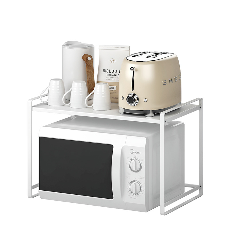 D8T7 white kitchen microwave oven rack storage rack oven shelf table ...